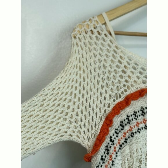 Sleeping on Snow Risen Sun Sweater Dress Women's Small Crochet Long Sleeve Flowy - Picture 6 of 15